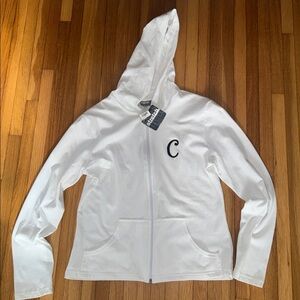 NWT Y2K Rave White Stretch Hoodie size XL initial C